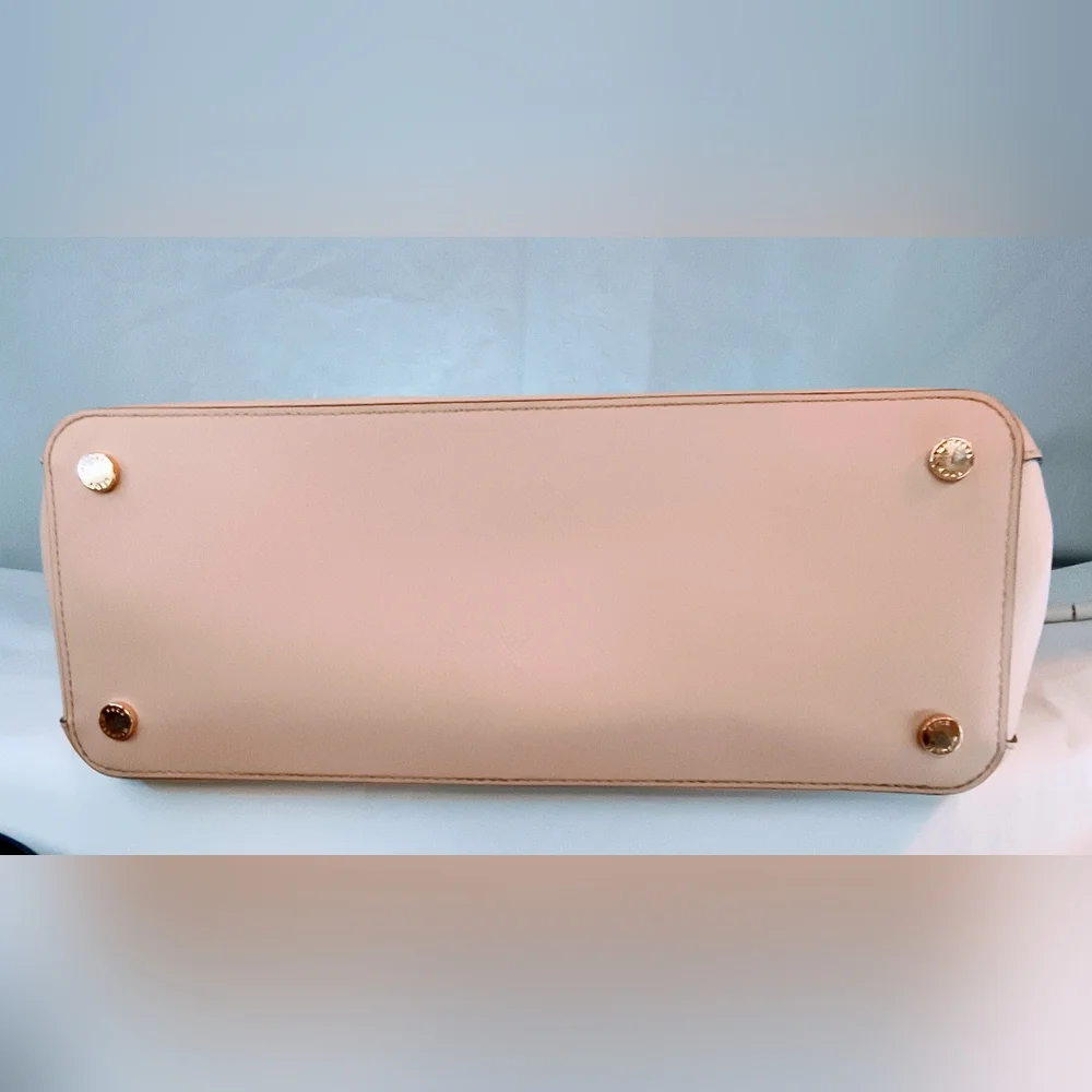 MICHAEL KORS Light Pink Lynn Saffiano Leather Satchel Bag